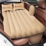 Premium Beige (Cream) Car Inflatable Bed Mattress with Electric Pump & 2 Air Pillows | Universal Back Seat Air Mattress for Travel, Camping, Road Trips & Kids